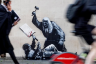 Banksy mural at the Royal Courts of Justice